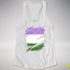 Genderqueer Pride Flag Ripped Reveal Racerback Tank - White
